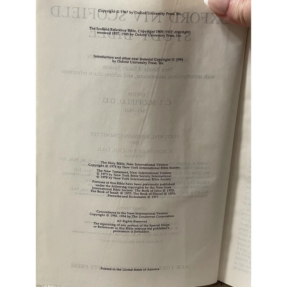 The Oxford NIV‎ Scofield Study Bible, 1984 HC, Red Letter, HC, some underlining